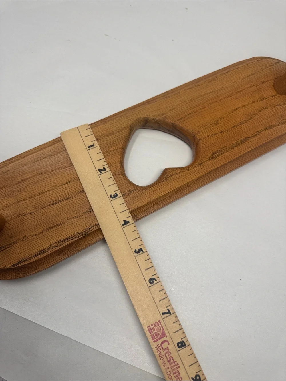 Wood Wall Hook Rack with Heart Cutout Oak Wall Hanging Cottagecore